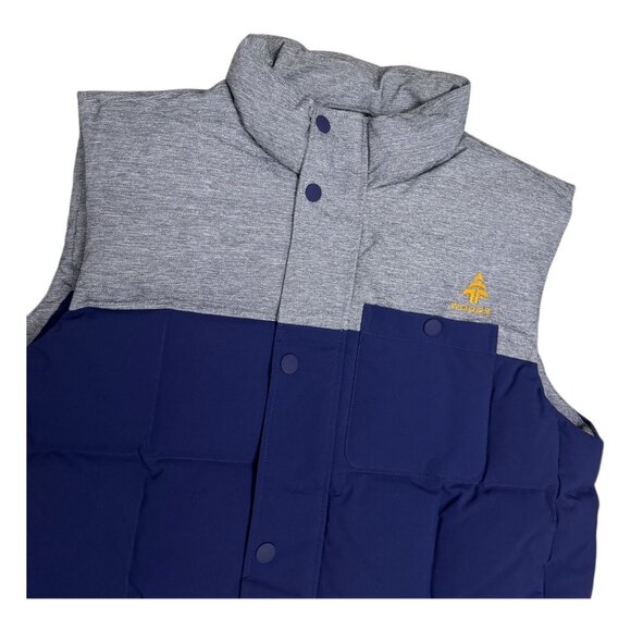 WOODS Adrian Duck Down Fill Blue Winter Puffer Parka Vest Mens Large - Picture 3 of 9